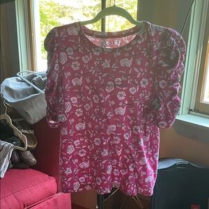 LOFT Kids Floral Magenta Blouse